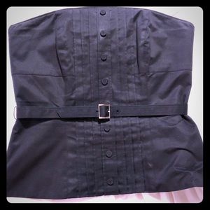 WHBM black corset with boning